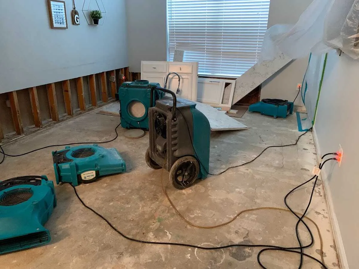 Dehumidifier in flood-cut room for Water Extraction & Removal in Urbandale
